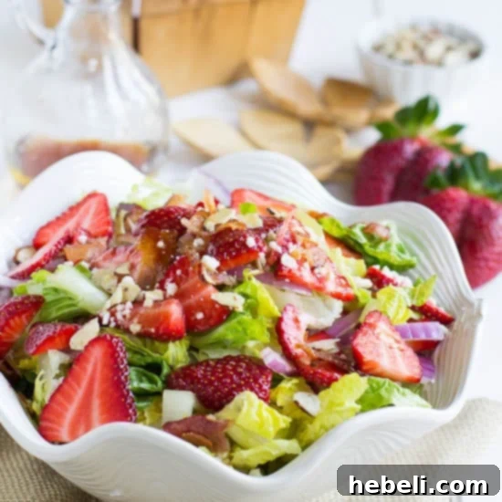 Strawberry Bacon Feta Rhapsody 2 Vibrant Strawberry, Bacon, and Feta Salad with fresh greens
