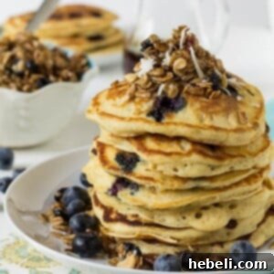 Blueberry Granola Crunch Pancakes