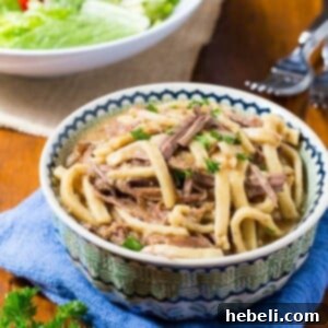 Ultimate Slow-Cooked Beef Noodles 5 Beef and Noodles cooked in a crock pot. Perfect comfort food for the cooler weather.