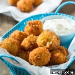 Crispy Fried Mashed Potato Balls with ranch dip
