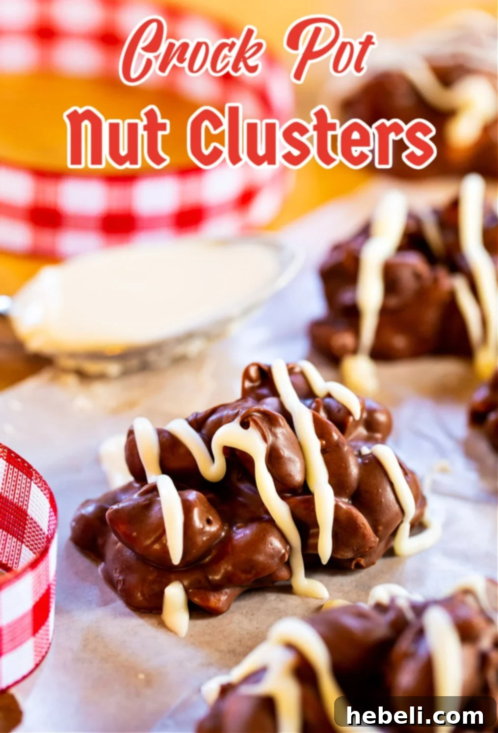 Crock Pot Nut Clusters on wax paper.