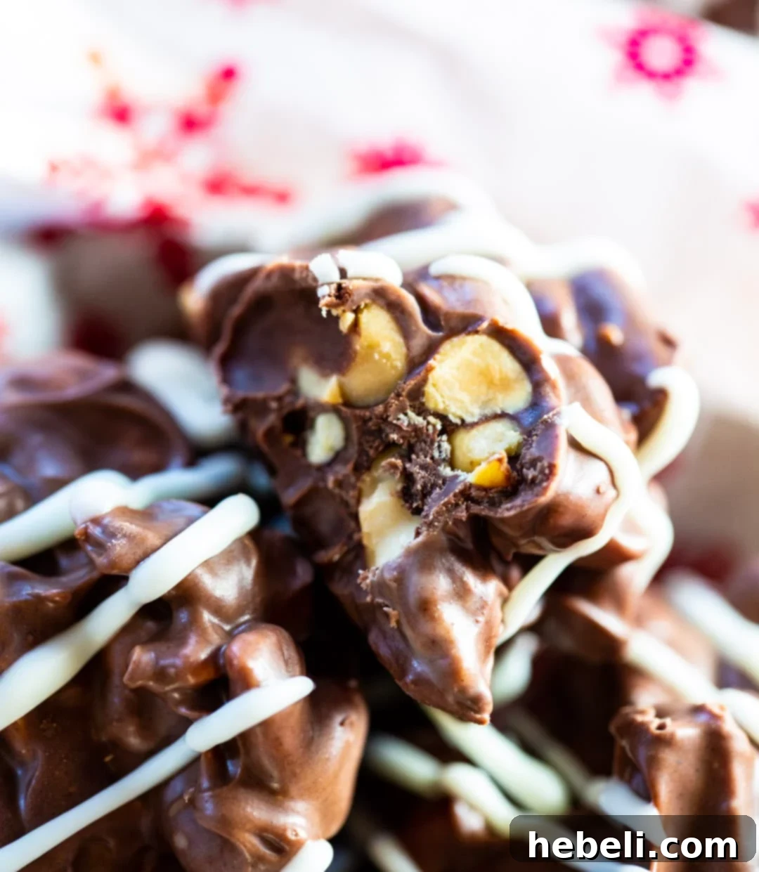 Inside of a crock pot nut cluster.