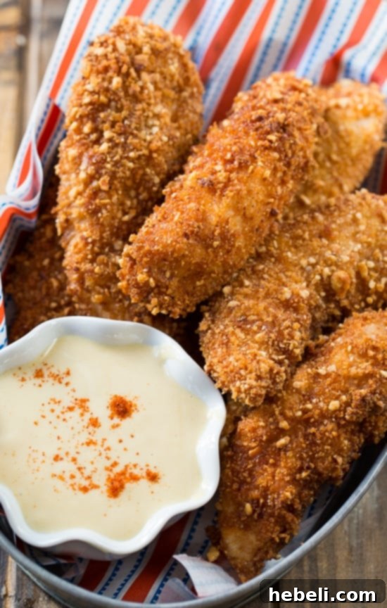 Peanut Crusted Chicken Fingers with Honey Maple Sauce