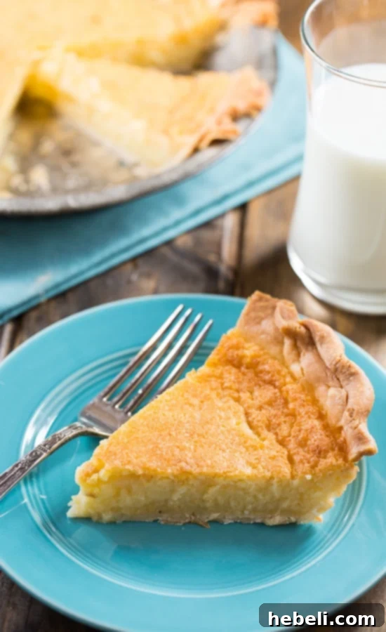 Grandma's Golden Custard Pie 3 A perfect slice of Old-Fashioned Egg Custard Pie showcasing its creamy filling