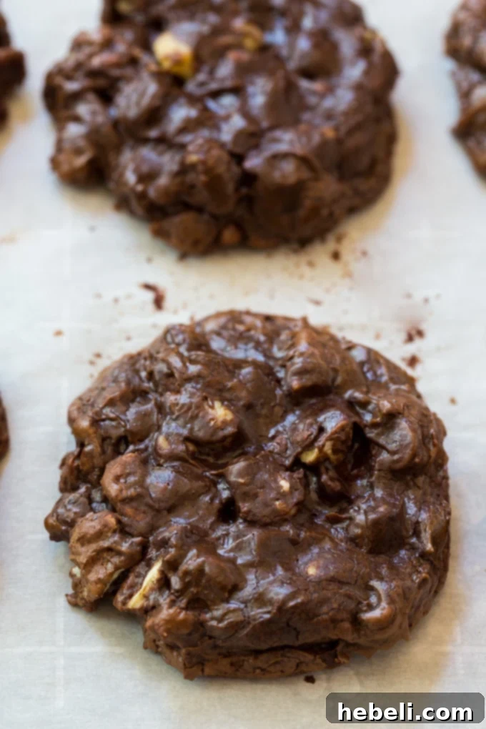 Triple Chocolate Dream Cookies 4 Stack of Triple Threat Chocolate Chip Cookies