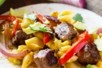 Mac n Cheese Steak Fajitas