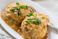 Spicy Chorizo Gravy over Sweet Potato Biscuits