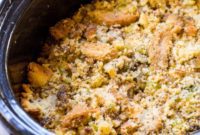 Savory Sausage Cornbread Slow Cooker Stuffing