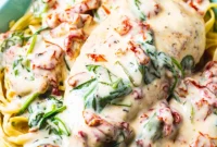 Velvety Slow Cooker Tuscan Chicken