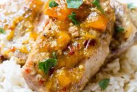 Sweet Heat Peach Glazed Slow Cooker Pork Chops
