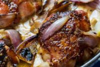 Crispy Bacon Wrapped Chicken Thighs with Creamy Mustard Sauce