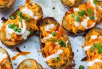 Zesty Buffalo Chicken Potato Skins
