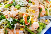 Spring’s Bounty Shrimp Pasta