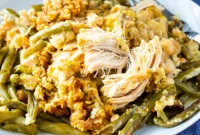All-in-One Slow Cooker Chicken, Stuffing, and Green Beans
