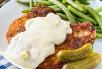 Tangy Pickle Gravy Pork Chops