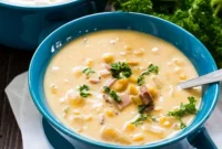 Hearty Slow Cooker Cheesy Ham and Corn Chowder
