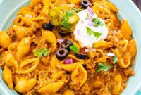 Creamy Instant Pot Cheesy Taco Pasta
