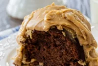 Lush Chocolate Pound Cake with Caramel Glaze