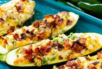Spicy Cheesy Zucchini Boats