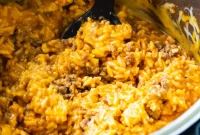Creamy Instant Pot Cheesy Ground Beef and Rice