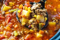 Kicked-Up Slow Cooker Beef & Vegetable Soup