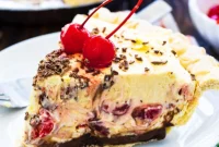 Silken Cherry Almond Mousse Pie