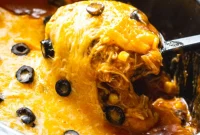 Easy Slow Cooker Chicken Enchilada Casserole