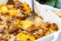 Warm Peach Gingersnap Crumble