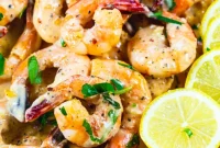 Garlic Butter Shrimp with Lemon Cream