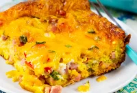 Golden Ham and Cheese Crescent Bake