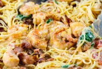 Velvety Shrimp and Bacon Angel Hair