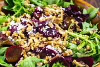 Tangy Pickled Beet Salad with Feta and Walnuts