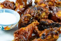 Sweet and Smoky Peach Bourbon Wings