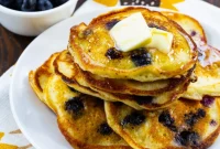Fluffy Sour Cream Blueberry Pancakes
