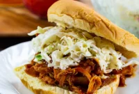 Slow Cooked BBQ Peach Pulled Chicken