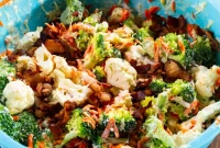 Zesty Marinated Broccoli and Cauliflower Salad