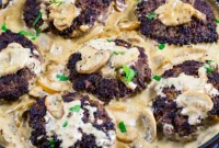 Bourbon Mushroom Gravy Hamburger Steaks