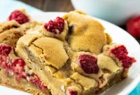 Golden Raspberry Pecan Blondies