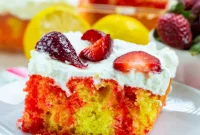 Refreshing Strawberry Lemonade Poke Cake