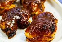 Molasses Mustard Glazed Chicken Thighs