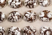 Snowy Chocolate Peppermint Crinkles