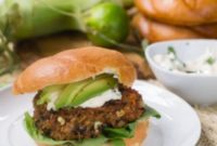 Grateful Dead Black Bean Burger with Zesty Cilantro Lime Mayonnaise