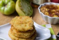 Peach Pepper Glazed Fried Green Tomatoes