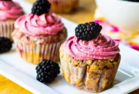 Velvet Blackberry Cupcakes