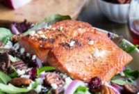 Golden Seared Salmon with Crisp Garden Greens