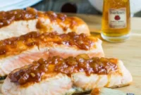 Bourbon Peach Glazed Salmon