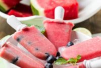 Vibrant Watermelon Mint Frozen Delights with Blueberries