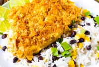 Coconut Rice and Tortilla-Crusted Chicken