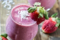 Tropical Strawberry Coconut Smoothie
