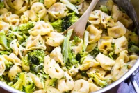 Creamy Broccoli Alfredo Tortellini